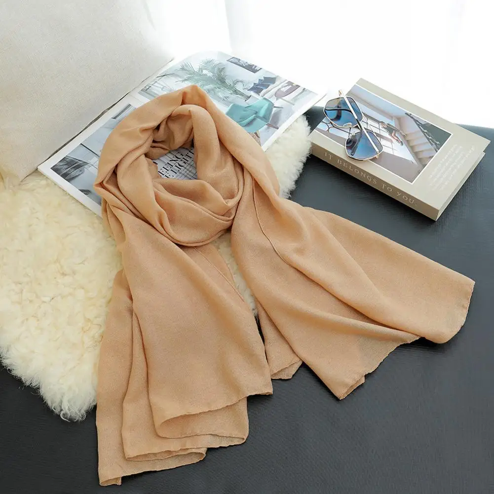 Scarf Accessory Stylish Women's Lightweight Summer Scarf Collection Large Long Beach Gauze Shawls in Solid for Daily for Summer