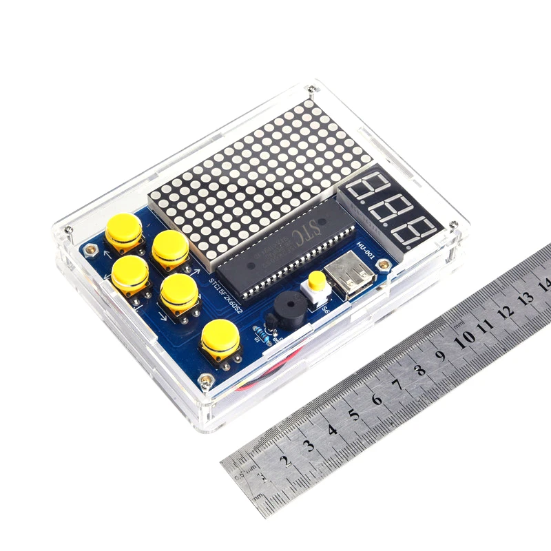 DIY Game Kit Retro Classic Electronic Soldering Welding Tranning Set Snake Plane Racing with Acrylic Case Mini Game Console