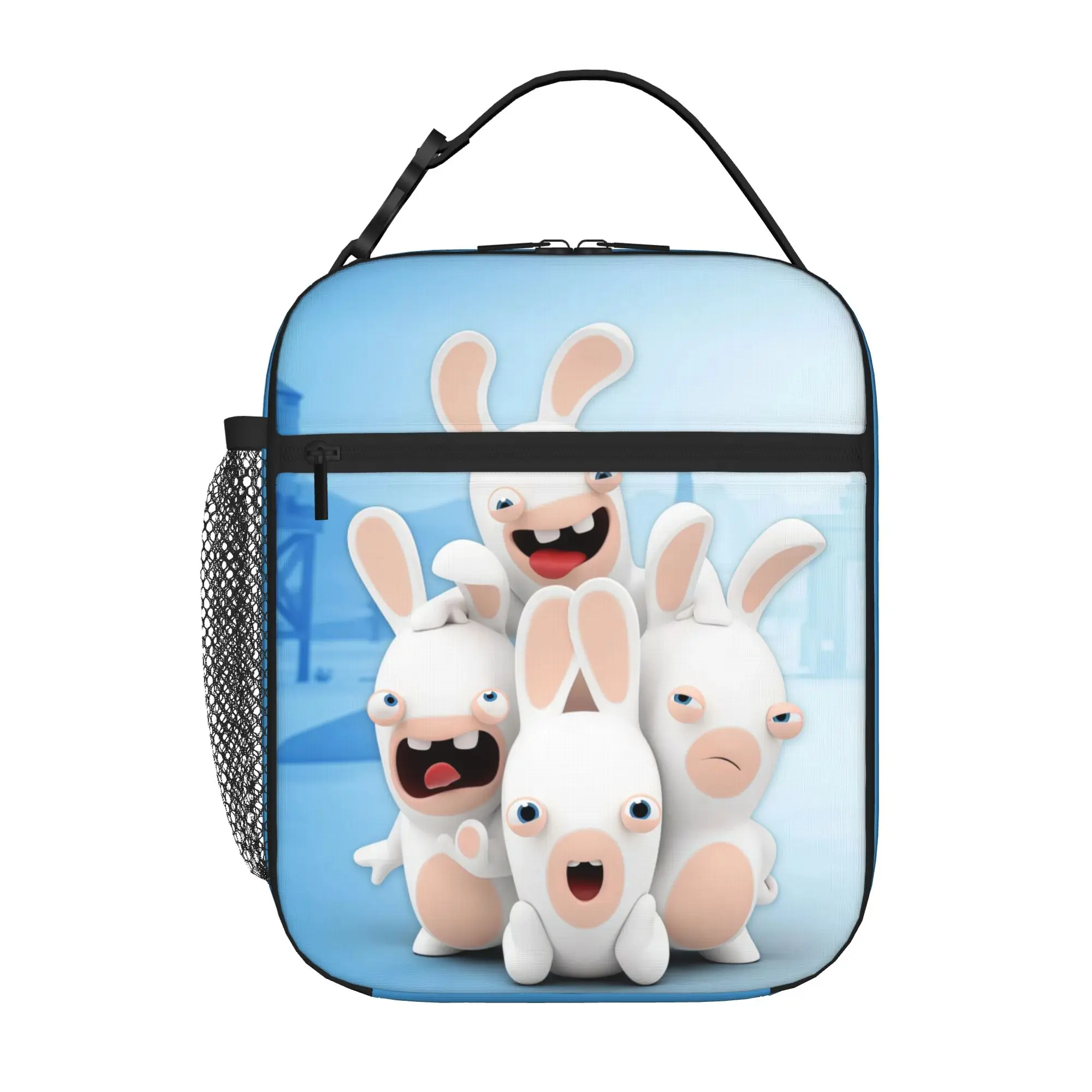 1 Piece For Students Food Container rabbit Portable Pocket Raving Rabbids Zipper Closure Aluminum Foil Food Pouch For Travel