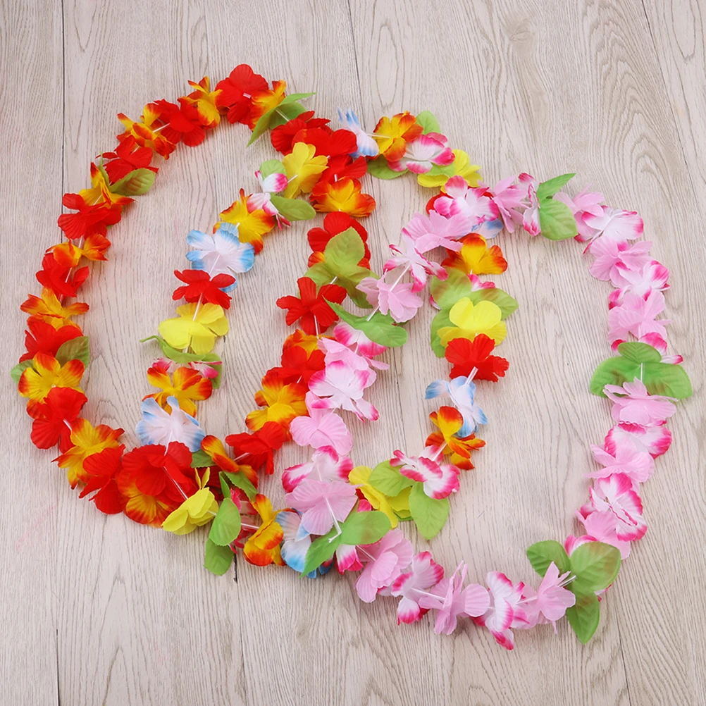 

12Pcs Hawaiian Leis Adults Wreath Colorful Flower Lei Luau Party Decorations Hawaiian Leis Garland Flower Lei Wreath