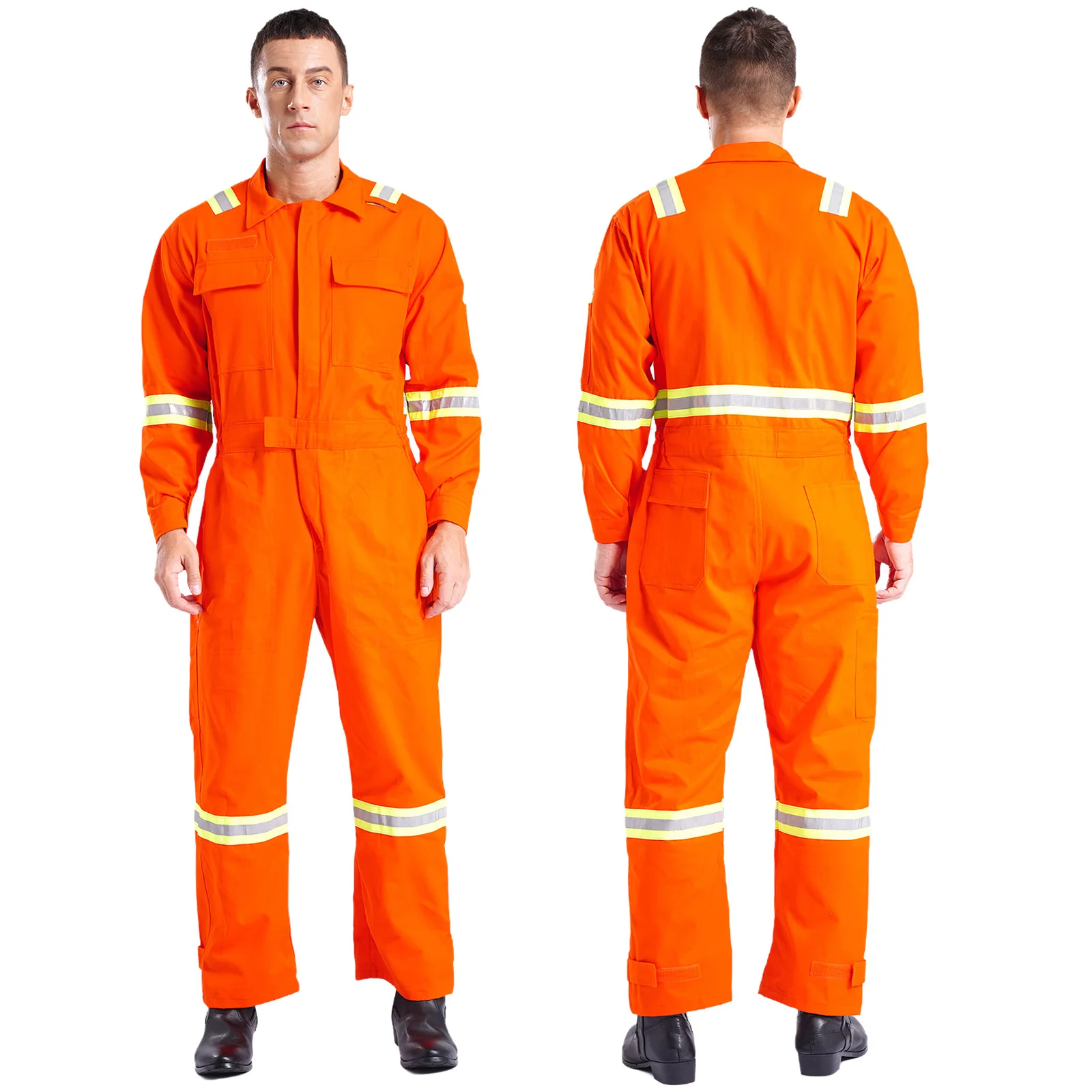 

Mens Costume One piece Reflect Light Jumpsuit Streetwear Environmental Sanitation Station Staff Work Clothing Halloween Cosplay.