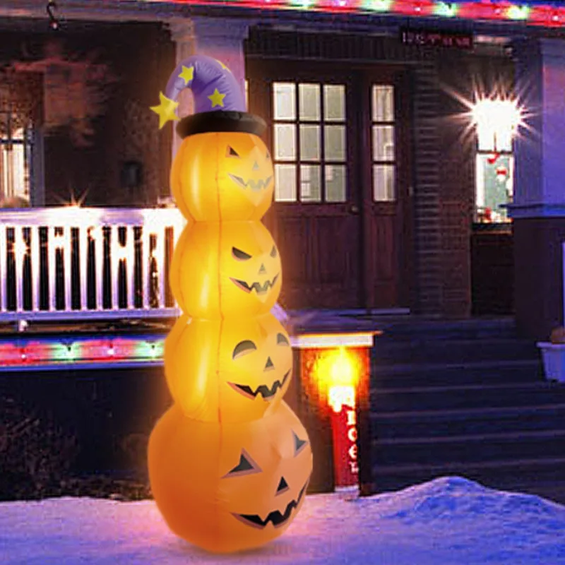 

Halloween Shine Pumpkin Air Mold 8ft Courtyard Oversized Pumpkin String Luminous Inflatable Model Hallowmas Decoration