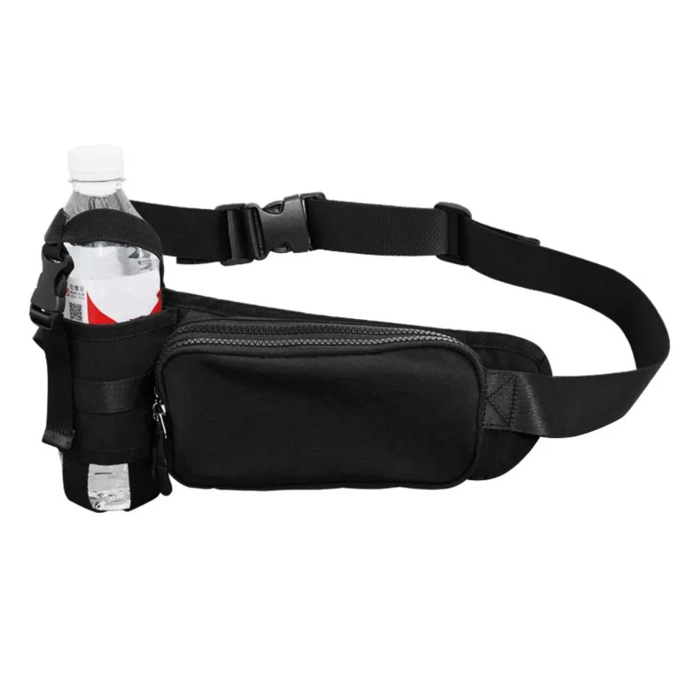 Oxford Cloth Running Belt Pack Large Capacity Waterproof Sports Shoulder Pack with Water Bottle Bag Adjustable