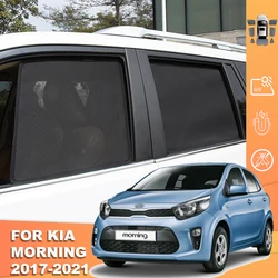 For Kia Picanto MORNING JA 2017-2024 Magnetic Car Sunshade Shield Front Windshield Curtain Baby Rear Side Window Sun Shade Visor