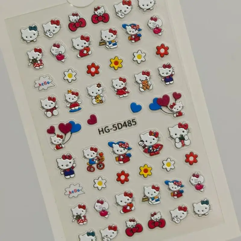 1 pz Kawaii Rosa Amore Hello Kitty Unghie Artistiche Adesivi Per Le Ragazze Carino Kuromi Hello Kitty Gatto Decalcomanie Per Unghie Adesivo Manicure Supplie