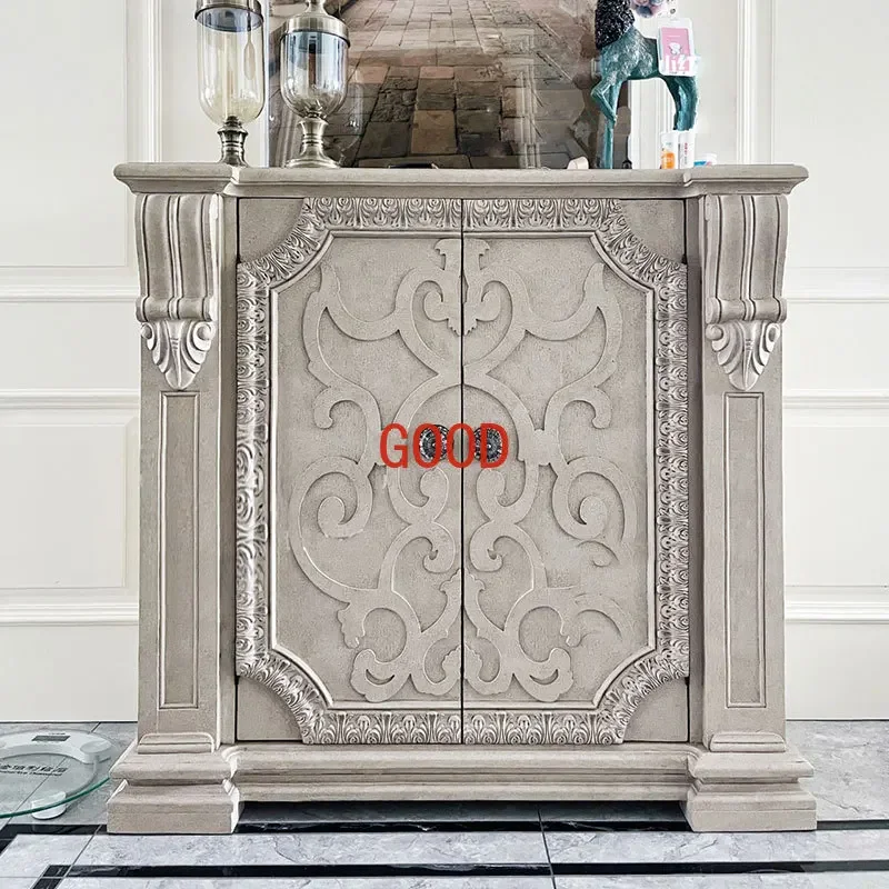 French retro old foyer cabinet modern simple small apartment decorative shoe cabinet