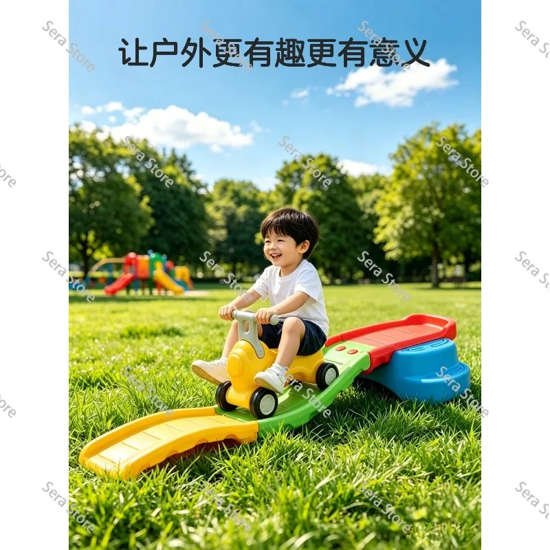 Plastic Toy  Roller Coaster Game For Children Three-stage Sliding Car
