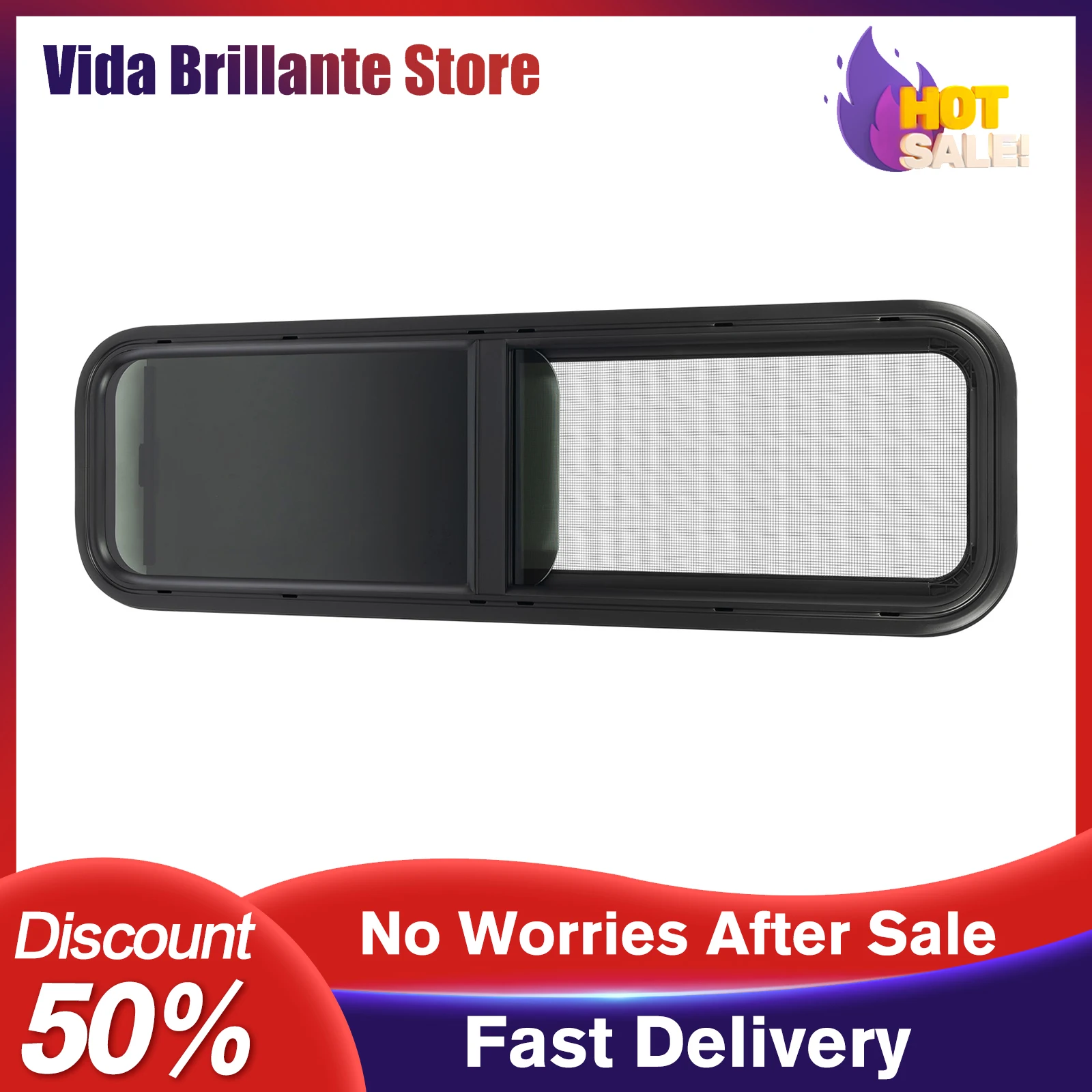 العالمي RV نافذة قافلة التخييم للصفائح المعدنية 2-6 مللي متر/48-55 مللي متر الجانب جبل أفقي انزلاق الحديثة الأسود استبدال المباشر #1