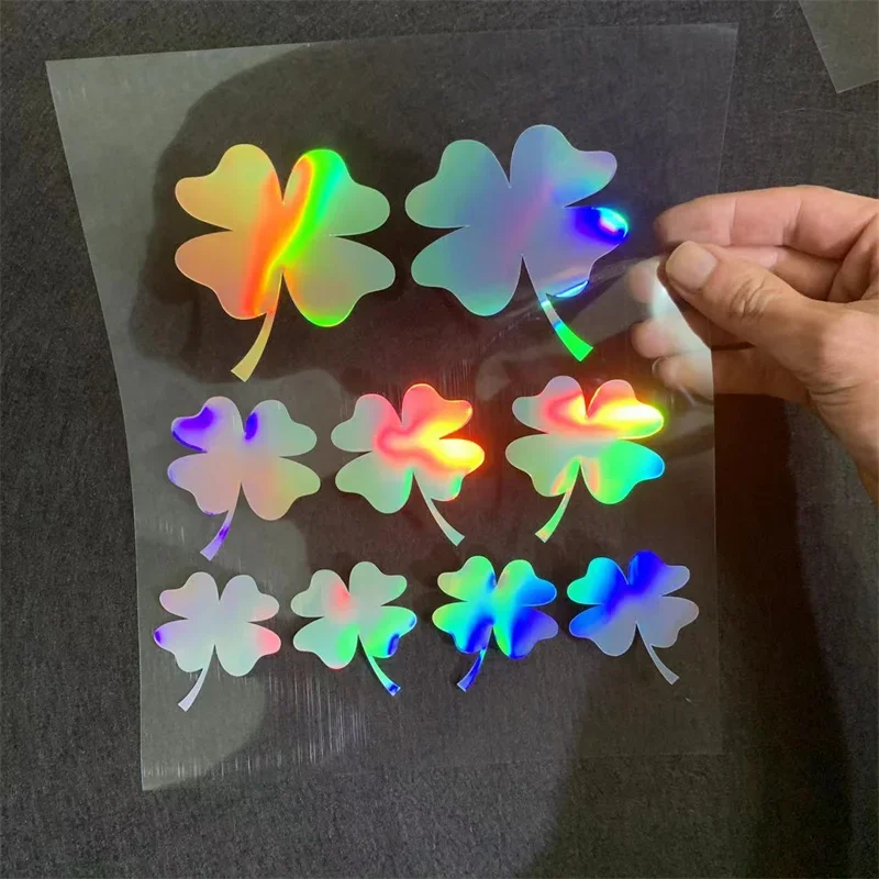 9Pcs/set Car Stickers Four-leaved Clover Sticker Rear Windshield Front Windshield Bumper Modification  Scratch Cover Sticker