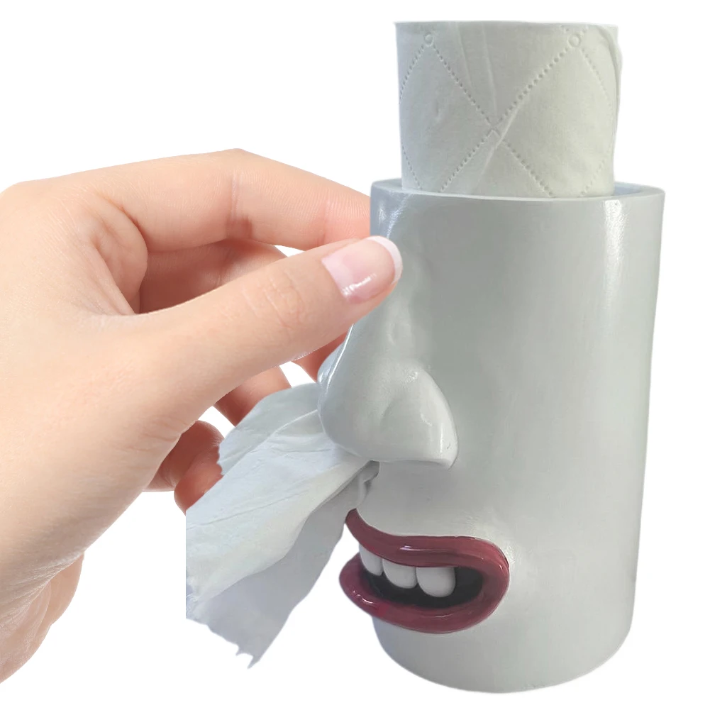 

Funny Face Tissue Holder Quirky Mouth Nose Tissue Dispenser Unique Toilet Paper Holder Roll Paper Holder for Bathroom Bedroom