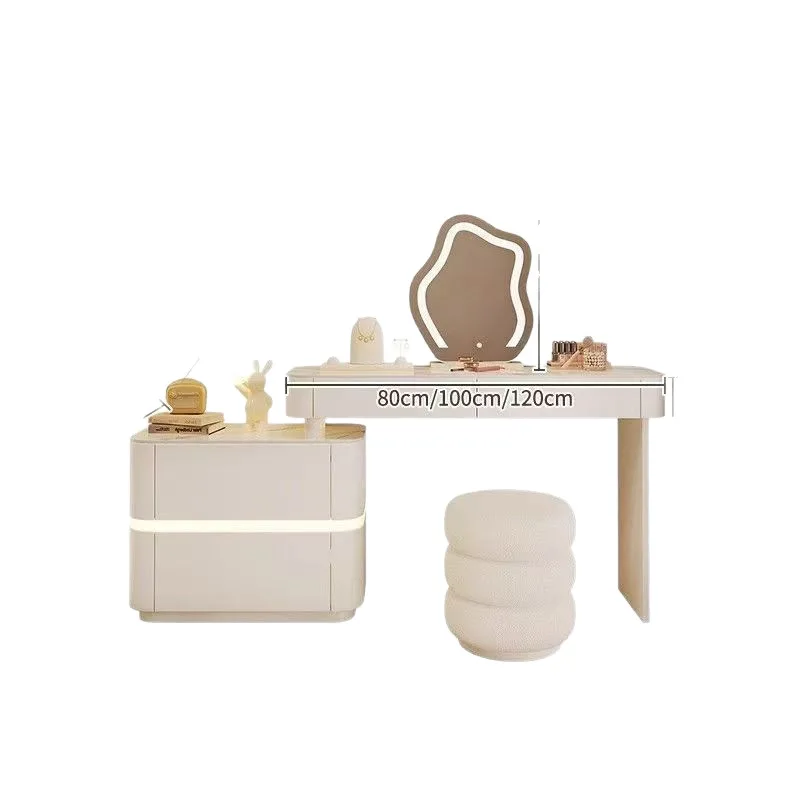 Mirror dresser home bedroom high-end sense chest cabinet integrated makeup table simple solid wood makeup table