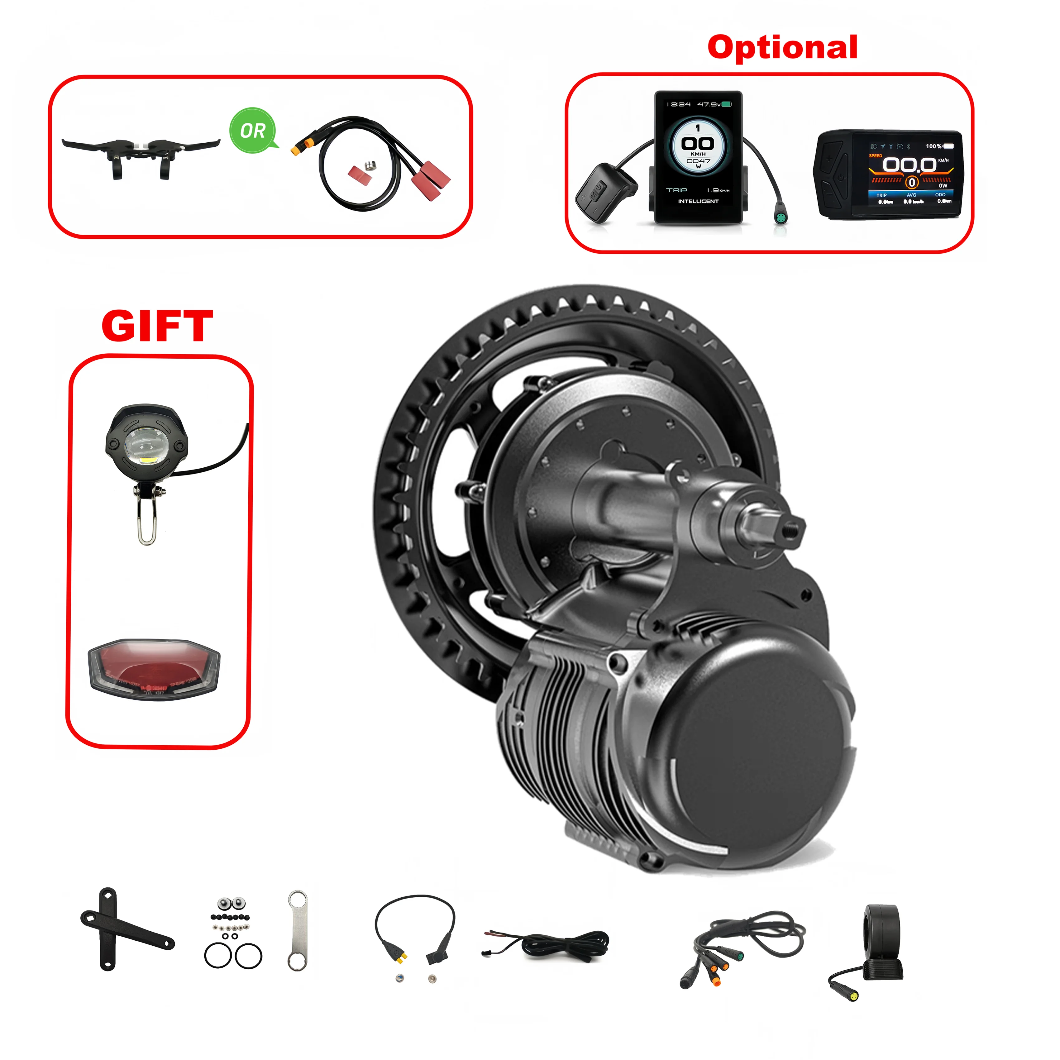 

Tongsheng TSDZ8 48 В 500 Вт/48 В 750 Вт Датчик крутящего момента eBike Средний приводной двигатель DIY Комплект для переоборудования с дисплеем для BB 68-73 мм MTB