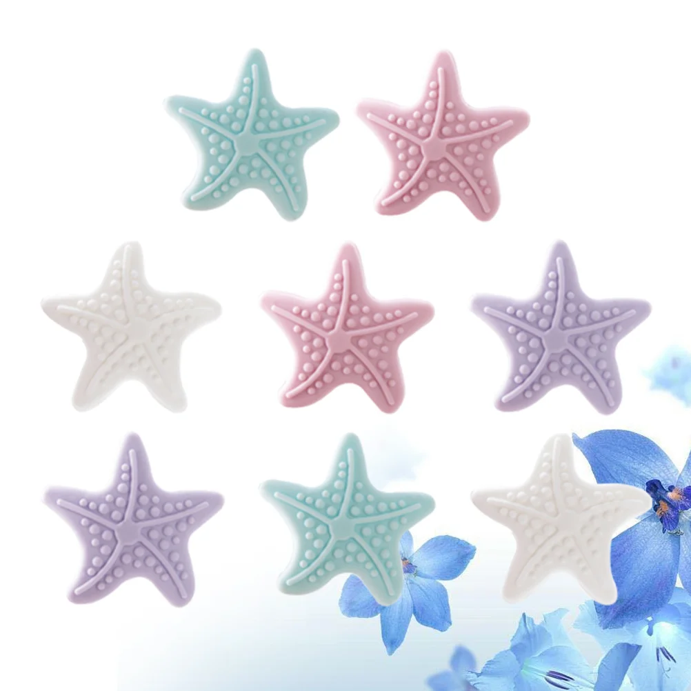 8 قطعة منصات صامتة شكل نجمة مضيئة مقبض الباب جدار حماة لا لكمة التصاق قوي وسادة مريحة منصات الاصطدام الأرجواني الوردي #6