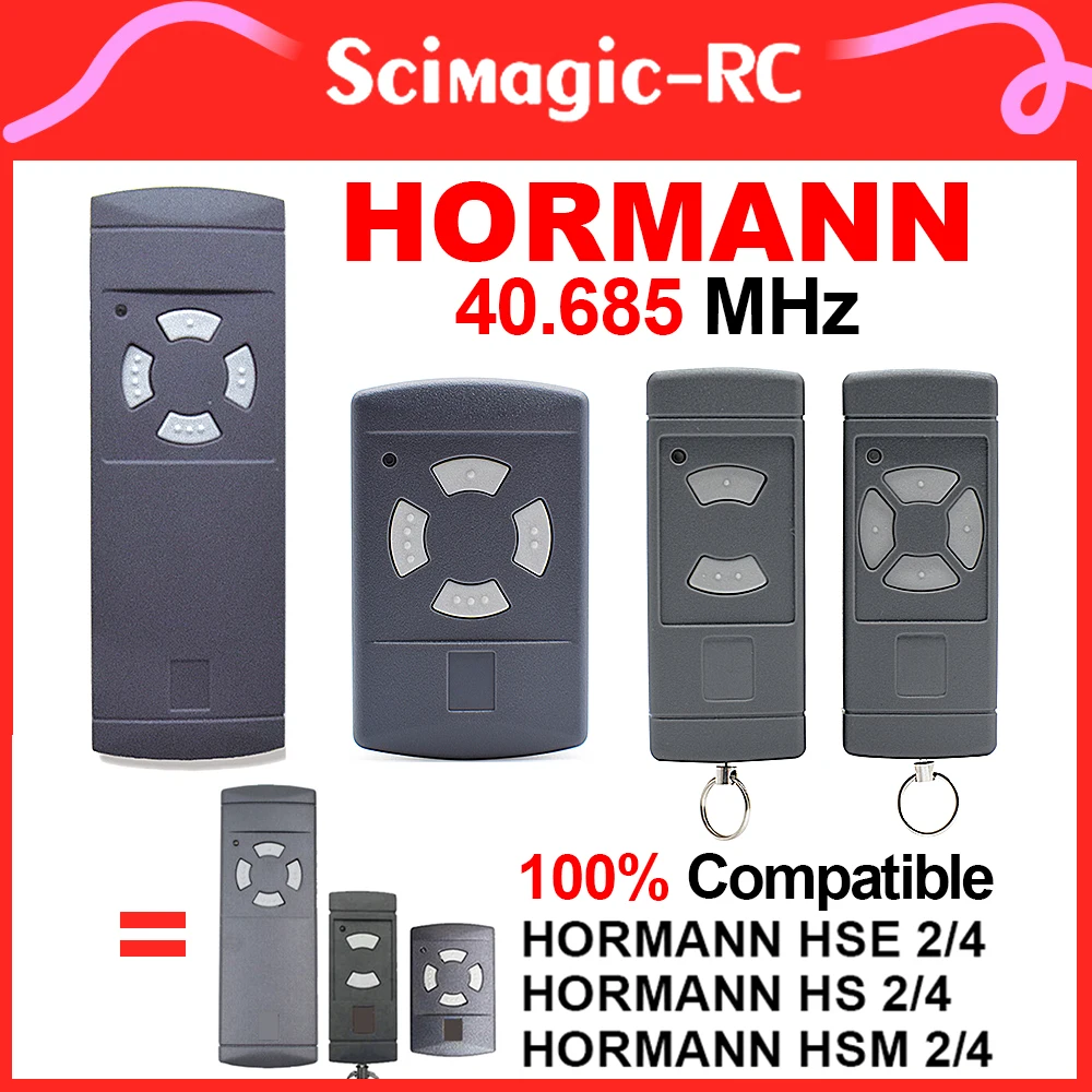 Imagem -02 - Controle Remoto Keychain para Garagem Compatível com Hormann Baixa Frequência Hsm4 Hsm2 Hs2 Hs4 Hse2 Hse4 40.685mhz