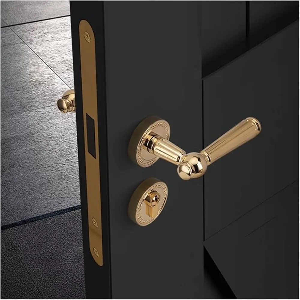 indoor-door-lock-bedroom-wooden-door-lock-shiny-silver-split-retro-set-gold-silent-handle-lock