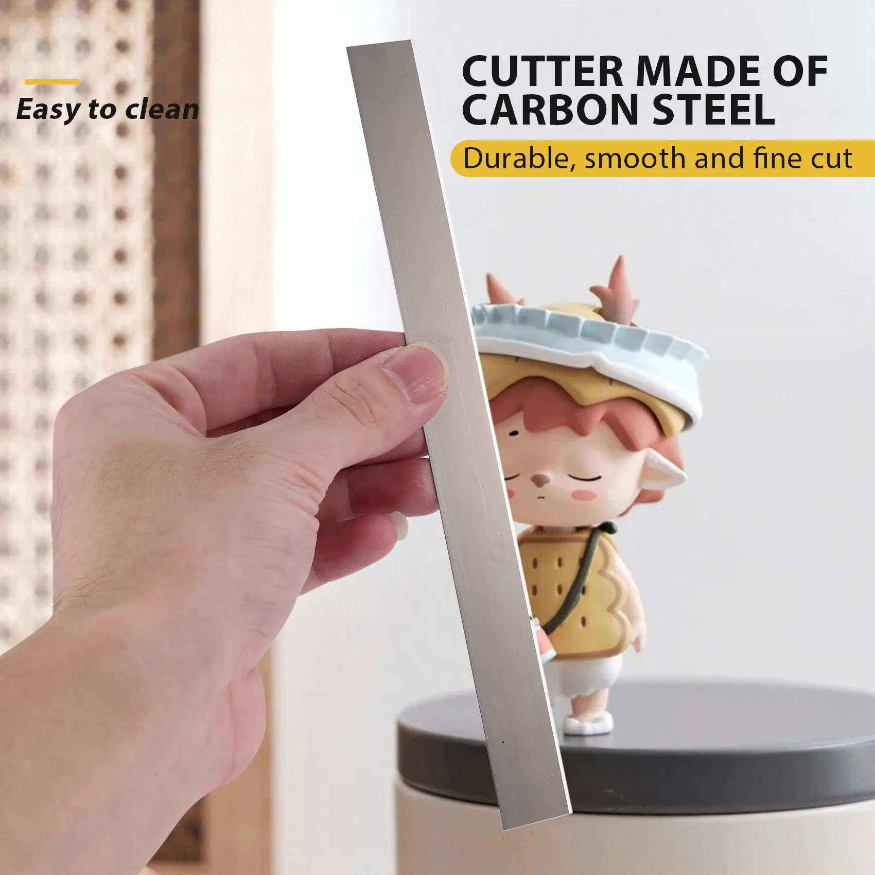 FLYY-6 Pcs Acrylic Solid Clay Roller Clear Acrylic Sheet Rectangle Shape Backing Board Flexible Polymer Clay Cutters Carbon - view 2