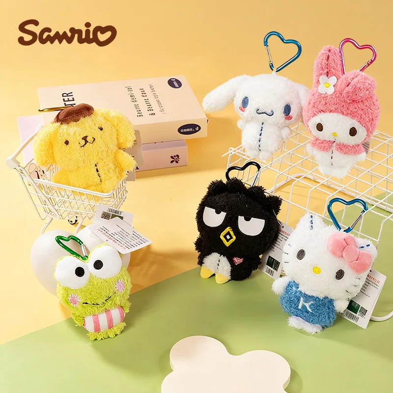 Sanrio hello kitty melodia cinnamoroll keroppi pompom purin brinquedos de pelúcia pingente brinquedos de pelúcia chaveiro anime presente de aniversário