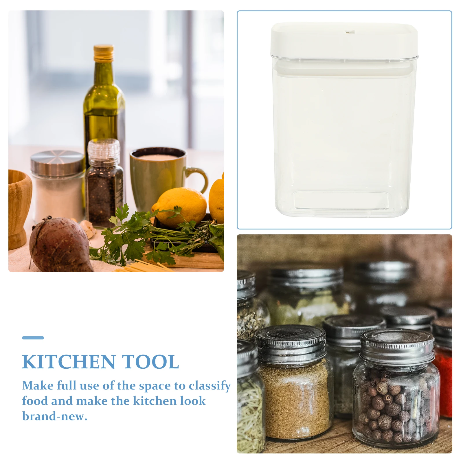 

Food Containers with Lids Sealed Storage Box Dispenser Transparent Canisters for