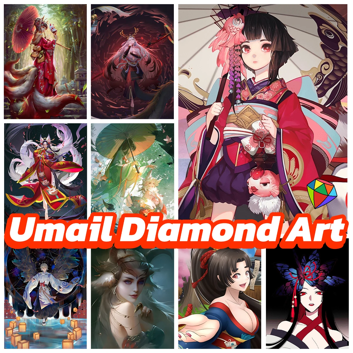 

Onmyoji DIY Diamond Painting Card Games Mural Diamond Embroidery Cross Stitch Fan Collection Abe Haruaki Poster Home Wall Decor