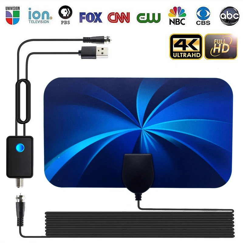 

Free Shipping I25DB High Gain Indoor Digital TV Antenna 8K 4K 1080P HDTV Antenna For DVB-T DVB-T2 500 Mile HD VHF UHF Signal Rec