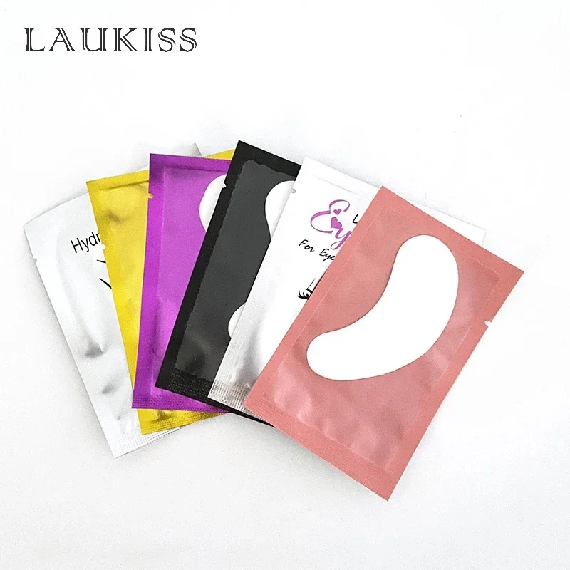 50pcs Wholesale Hydrogel Eye Patch for Building Eyelash Extension Under Eye Pads Grafted Lash Stickers Beauty Tools