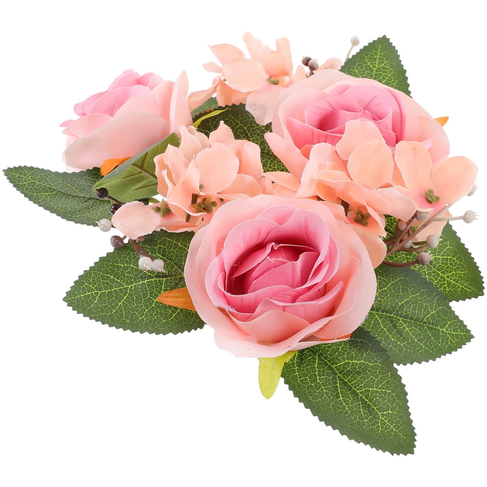 

1pc Vivid Reusable Artificial Floral Tear Resistant Decorative Flower Rings For Wedding Party Decoration Desktop Farmhouse Table