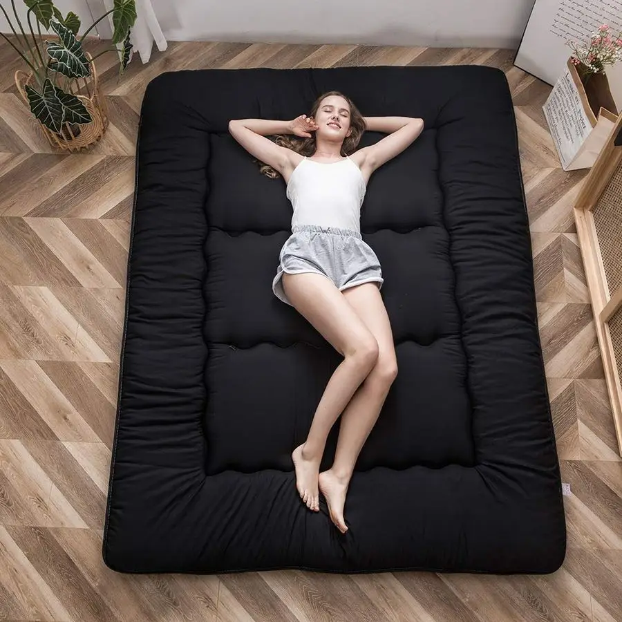 Colchón japonés para el suelo, colchón futón, colchoneta tatami de 4 capas, colchoneta plegable enrollable, colchoneta para dormitorio de niños y niñas, colchoneta infantil