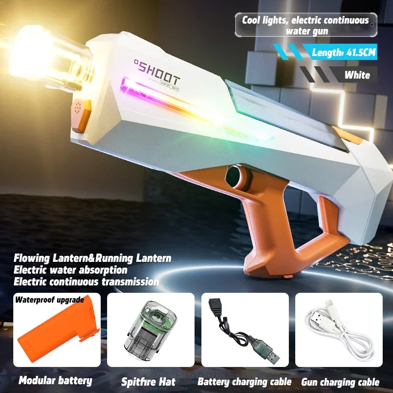 Electric Water Guns Toy With LED High Pressure Continuous shooting Water Pistol Spray Blaster Outdoor Summer Toys for Kids Adult