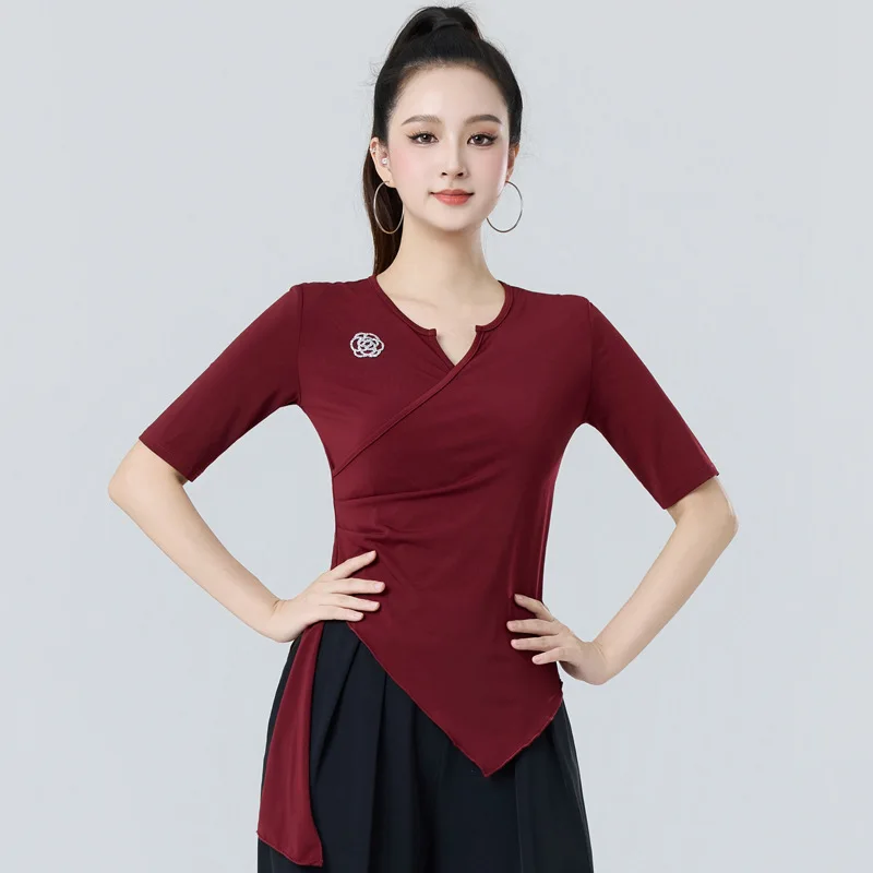 

Women Latin Dancewear Top Classical Dance Practice Clothes Line Dance Costume New Products Samba Stage Performance Costumes