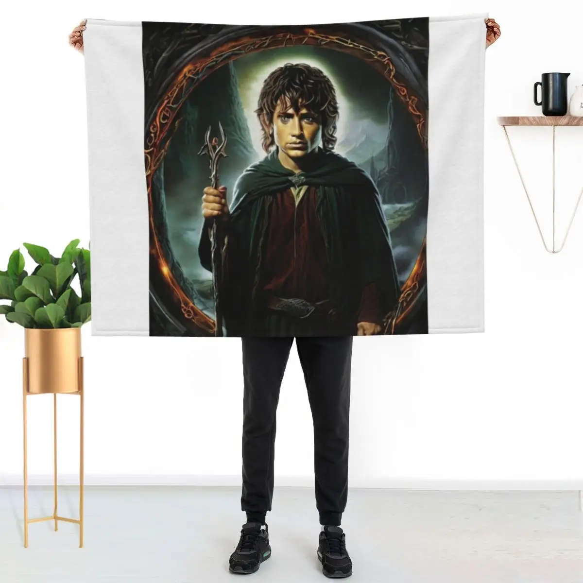 

Lord of The Ring T-shirts, stickers, clothing, and other accessories Sticker Throw Blanket