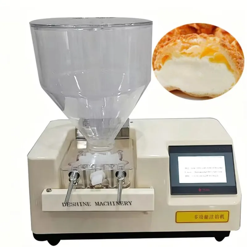 Small Desktop Jam Cream Filling Injection Machine Donut Cake Berliner Puff Bread Filling Machine Commercial Donut Equipment