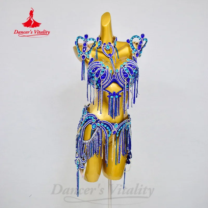 

BellyDance Performance Costume Customization High End Luxury Rhinestone Tassel Suit Oriental Belly Dancing Competition Clothing