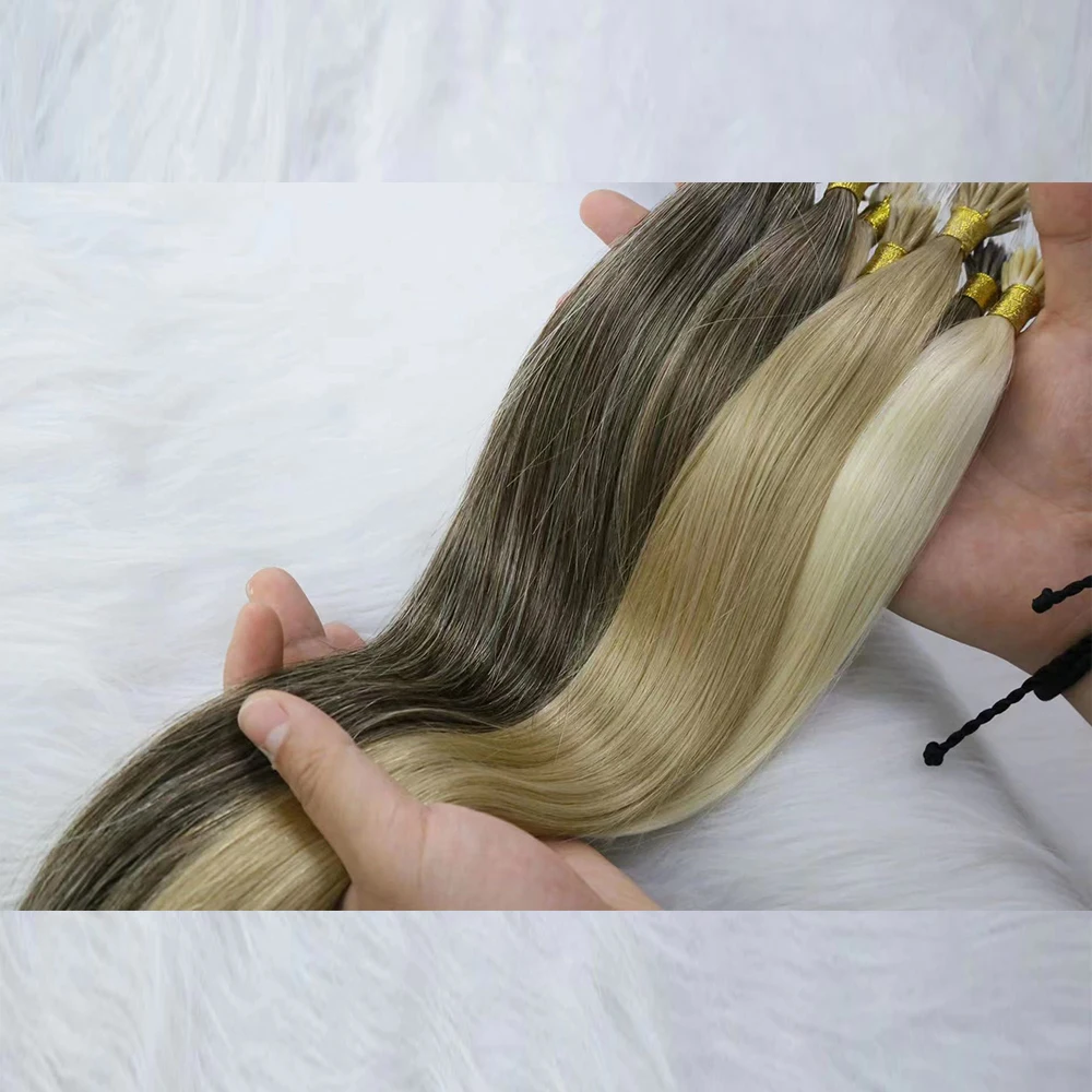 Human Hair Extensions Pre Bonded Elastische Nanotips Remy Virgin Cuticle Uitgelijnd Hair Extension