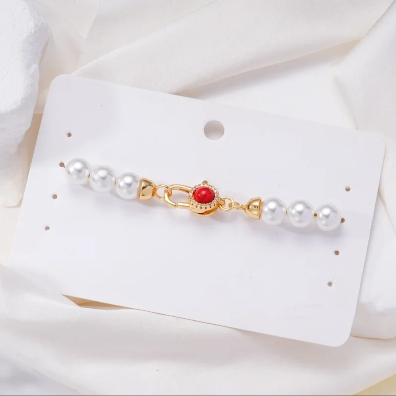 1pcs Pearl Necklace Bracelet Connecting Buckle Double Hanging Spring Press Lobster Buckle DIY Jewelry Making Material Accessorie