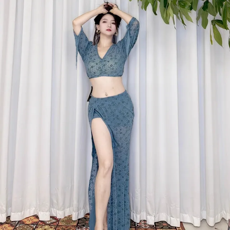 Personalizowane stroje do tańca brzucha Swegal, orientalny strój taneczny, zestaw do ćwiczeń z siateczki z nadrukiem