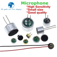 TZT 10PCS/LOT Microphone 9x7mm 9767 6x5mm 6050 6x2.2mm 6022 4.5x2.2mm 4522 4x1.5mm 4015 Electret Microphone with 2 pin pick-up