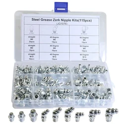 115pcs box nickel plated grease nipple grease nipple fitting M6M8M10 matching tool fuel pump