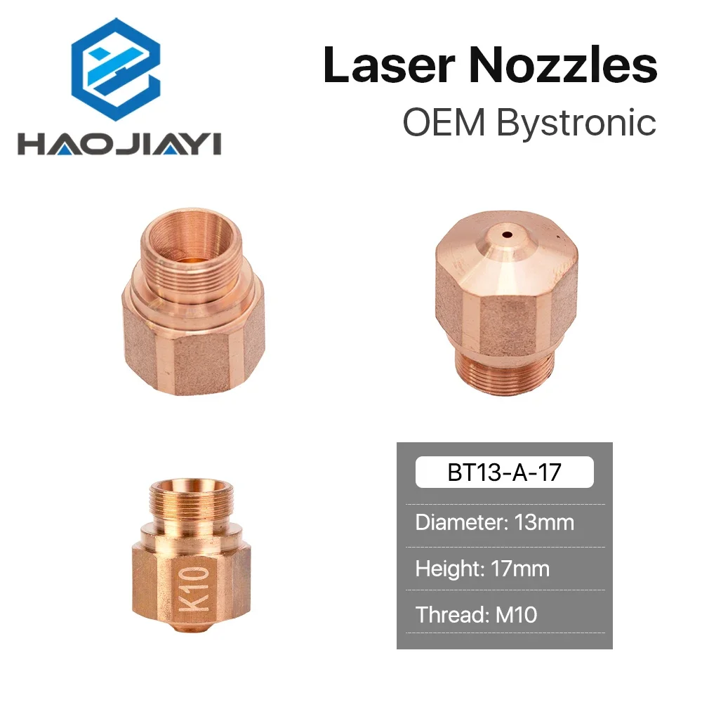 

OEM K Series Dia.13mm Laser Nozzles Single Layer Thread M10 Caliber 0.8-3mm for Fiber Laser Cutting Head