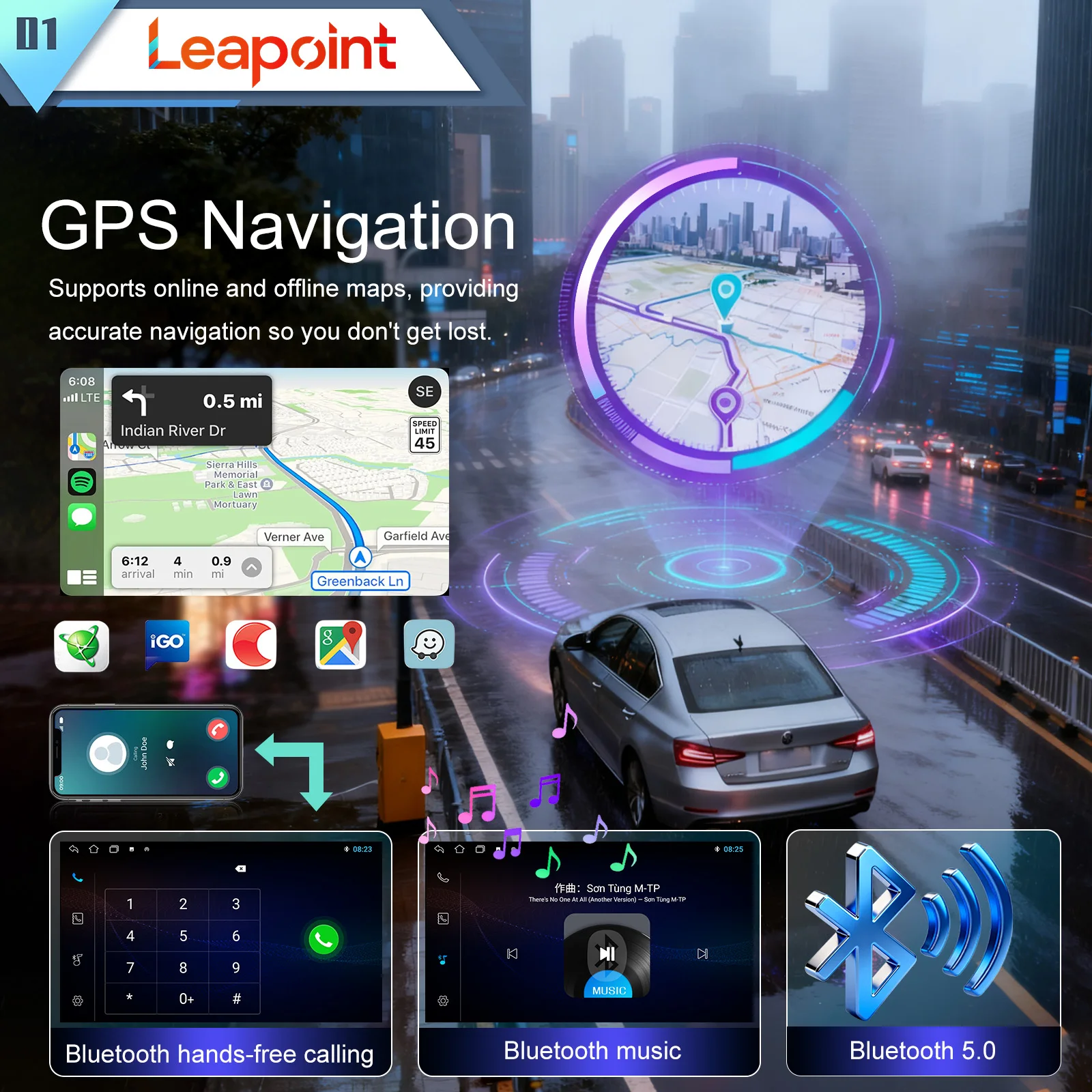 Leapoint Carplay inalámbrico para coche Audi Q5 2017-2020 Android 14 Radio de coche pantalla de 12,5 pulgadas reproductor Multimedia 4G navegación GPS