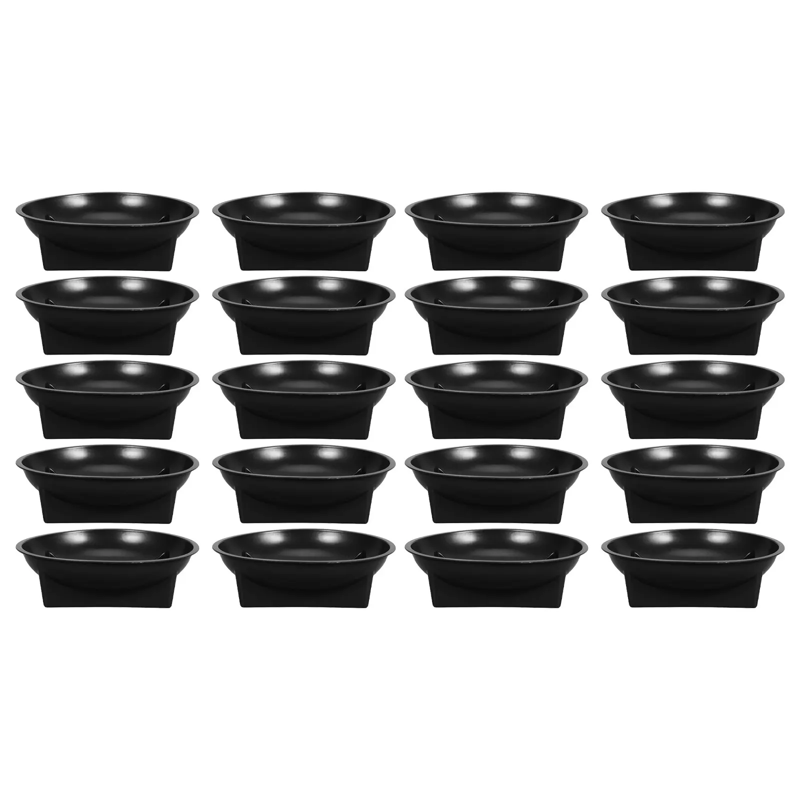 16Pcs Outdoor Memorial Planters Round Black Plastic Pots Garden Planting Box Cemetery Floral Supplies Grave Flower Holders