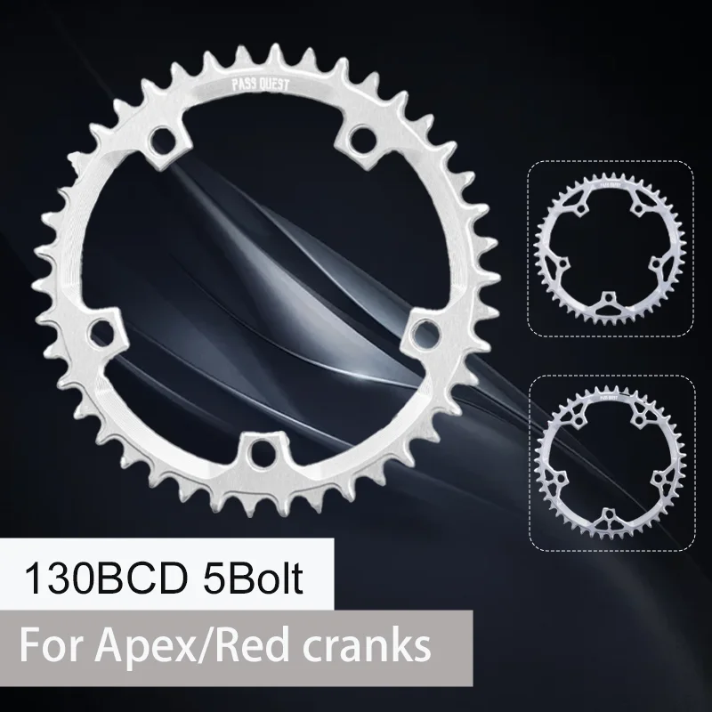

5 болтов 130bcd Звездочка узкая широкая для Sram Apex Red Crank 40 42 44 46 48 50 52 54 56 58 зубьев Корона шоссейного велосипеда одинарная звездочка