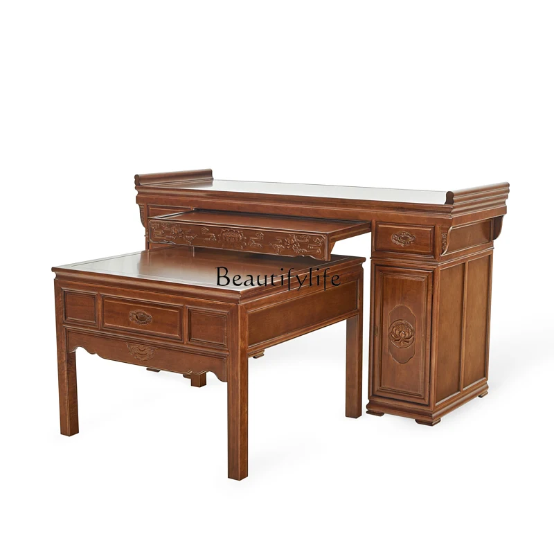 Solid wood table incense case Chinese table Buddha table Vintage Shentai cabinet Household