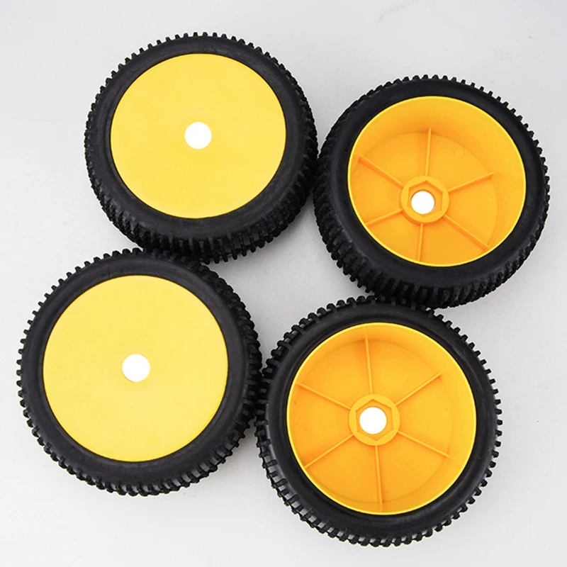 4Pcs 17Mm Hex 1/8 RC Off-Road Buggy Car Rubber Tires Front Rear Wheel Rim Tyre Accessories For Losi HPI Kyosho MP9