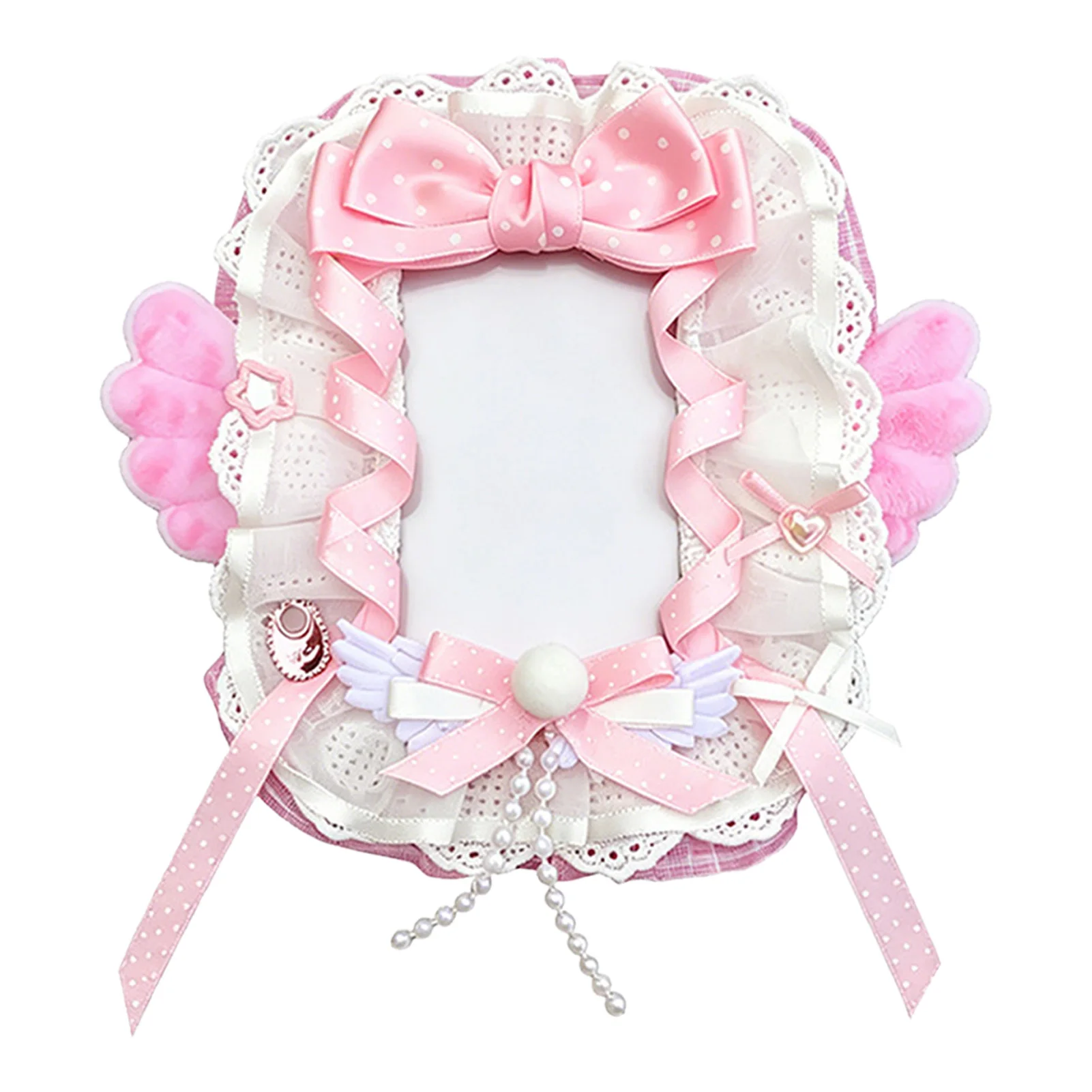 1 Pack Card Holder Transparent PVC Lace Edge for Anime Collectors DIY Photo Sleeve Scratch Resistant Protective Case Cute