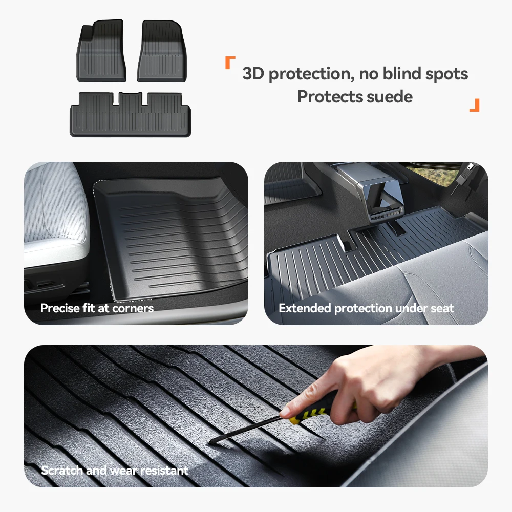 Custom Fit TPE Floor Mats And Trunk Cargo Liner Specially Designed For Tesla Model 3 Highland Refresh All Weather Waterproof