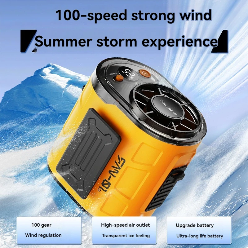 High speed waist mounted fan, portable USB charging, 100 speed high wind outdoor clip waist electric fan