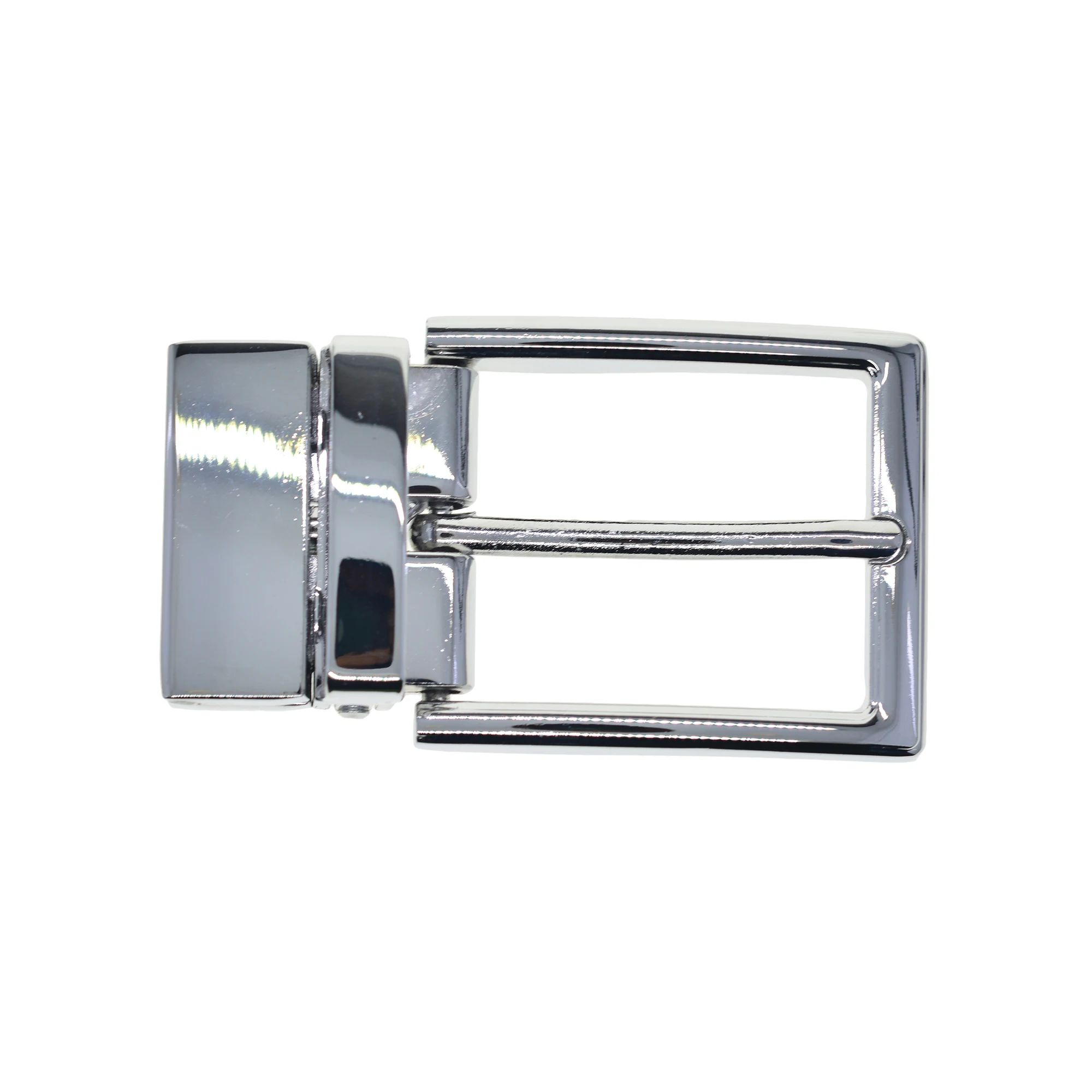 super fine pattern solid metal pin lock rotatable  Prong secure mirror Silver man belt buckle for 1.3inch strap replacement