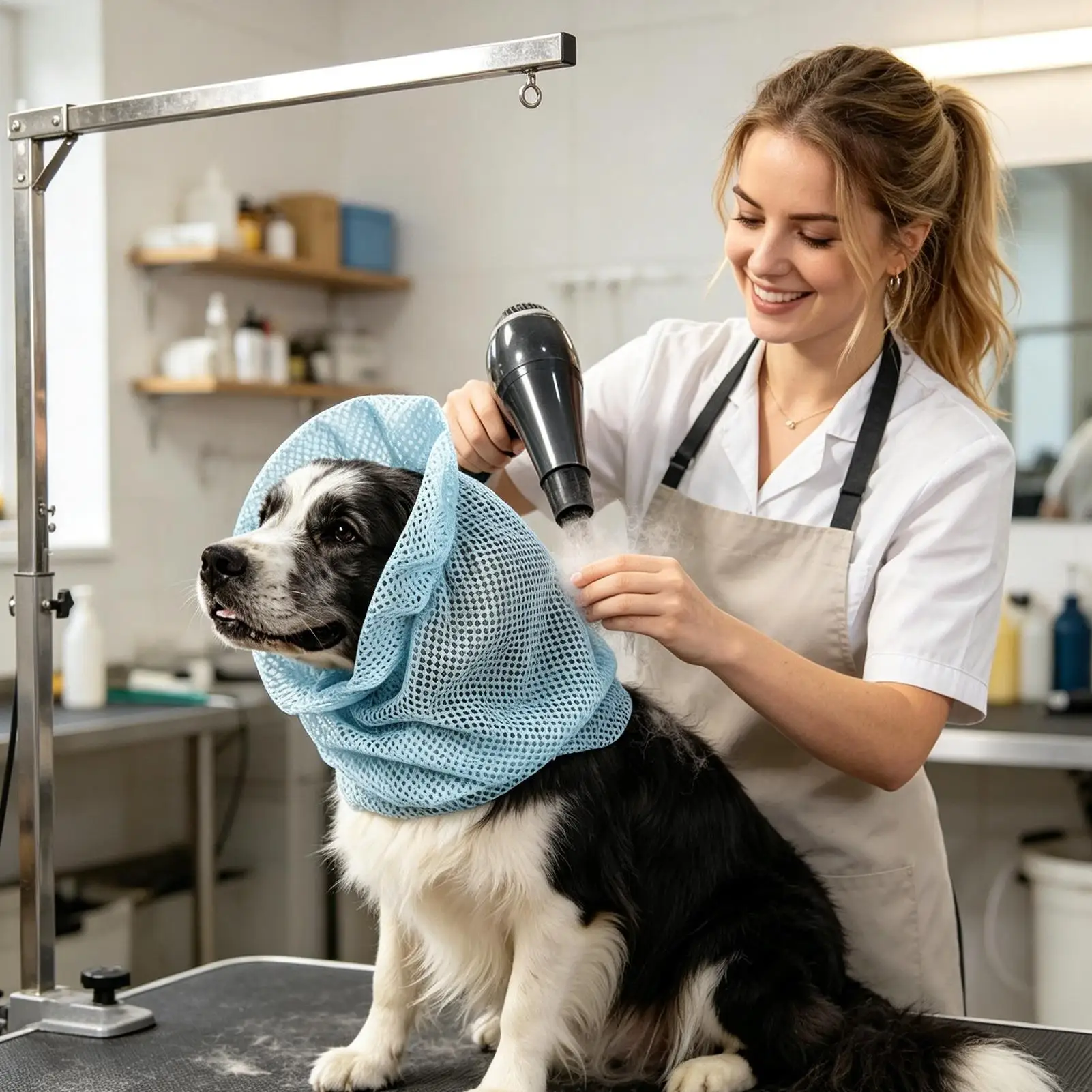 Hunde-Ohrenschutz: Atmungsaktiver Netzschutz gegen Mücken, Leichte Ohrenschützer für Sommer, Wandern, Spazierengehen und Fellpflege – Detail 8