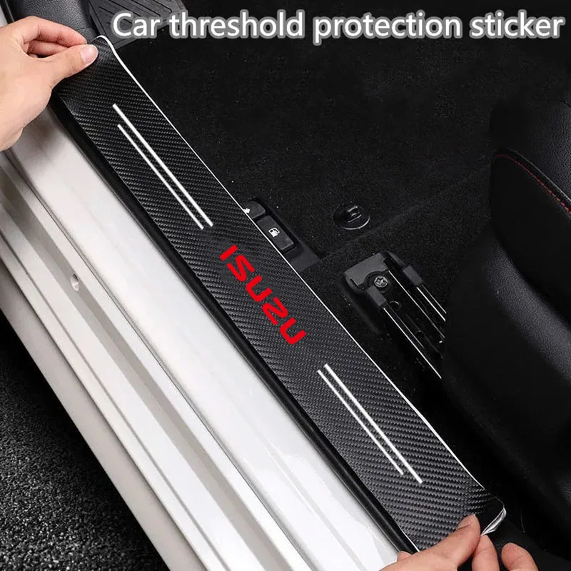 Carbon Fiber Car Door Threshold Sticker Auto Trunk Protective Strip for Isuzu D-MAX D MAX Dmax I II WFR VAN NFR ATV TROOPER