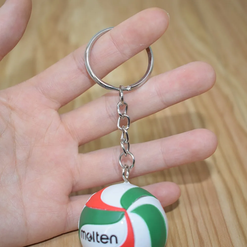 PVC Volleyball Key Chain Beach Ball Creative Cartoon Sports Keychain Souvenir Mini Ball Car Keyring School Reward for Kid